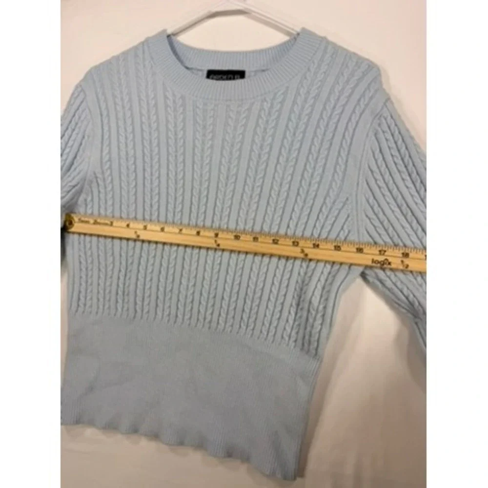 Arden B Cable Knit Sweater Womens‎ XL Light Blue Excellent Long Sleeve Crewneck
